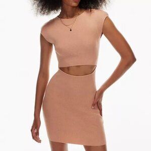 Aritzia Wilfred Free Cut-Out Knit Mini Dress- Knit cut-out mini dress